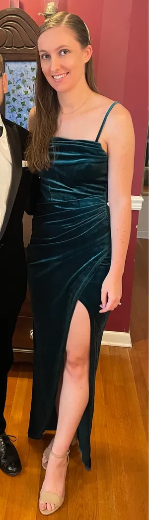 Baltic Born Emerald Gaia Velvet Spaghetti-Strap Maxi Dress thumbnail 4