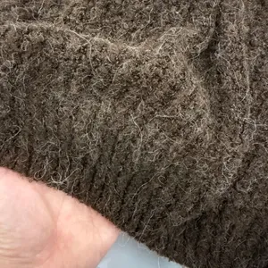 Wild Fable Womens Brown Crewneck Fuzzy Ribbed Knit Sweater Size S thumbnail 6