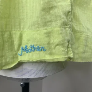 MOTHER Neon Yellow/green The Pop Your Top Street Lights Shirt Button Sz S thumbnail 5
