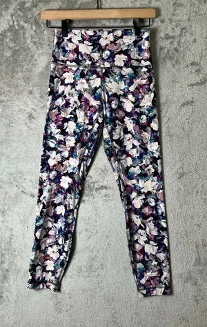 Lululemon Align Leggings‎ II 25" Utopia Multi Floral Purple White Size 6 thumbnail 1