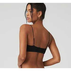 Alo Airmesh Venus Bralette Black Sheer Mesh Festival Gothic Bra Tank Crop Top XS thumbnail 3