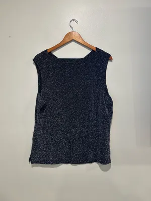 Vintage black sparkly shirt Size L thumbnail 5