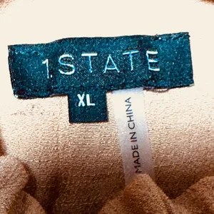 1 STATE Off The Shoulder‎ Smocked Crop Top Rust Orange XL thumbnail 3