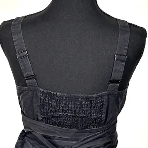 Mare Mare x Anthropologie Black Peplum Cami Top Womens XS Wrap Waist‎ Faded Y2K thumbnail 10