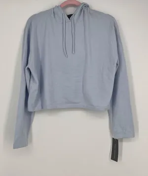 French Connection Pullover Cropped Hooded Sweater Womens Size Large thumbnail 1