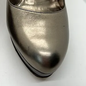 Gucci Authentic Gorgeous Metallic Nappa Silk Block Heel Shoes **Size 7** thumbnail 9