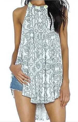 NWT Free People Mimi Halter Style Tunic Top Size Medium Retail $88.00 thumbnail 1