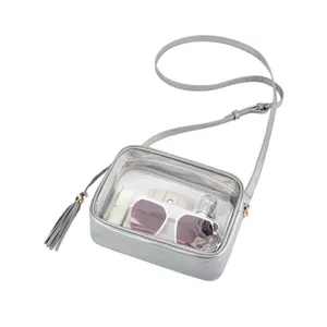 NWT Clear Crossbody Stadium Approved Bag – 12x12x6 – Silver Trim thumbnail 2