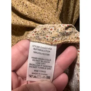 Boutique Mustard Ditsy Floral Ruffle Collar Babydoll Mini Dress M/L thumbnail 6