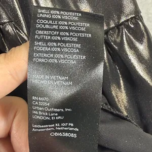 Anthropologie Metallic Carbon Tiered Maxi Dress Smocked Waist Short Sleeve S NEW thumbnail 10