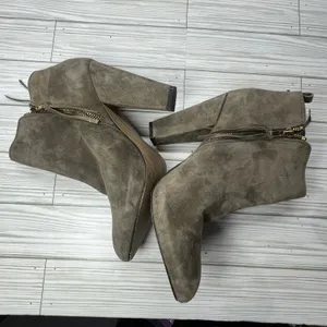 Steve Madden Jannyce Olive Suede Block Heel Ankle Boots Pointed Toe Womens‎ 9M thumbnail 2