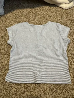 Brandy Melville Striped Cropped T-Shirt thumbnail 2