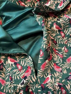 Boden Martha Dress Green Tropical Bird Print Sleeveless Roll Collar Pockets 6R thumbnail 6