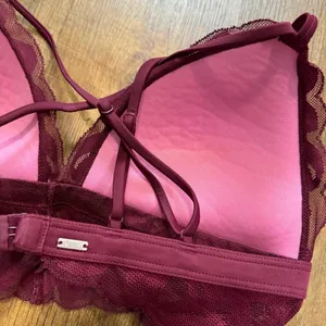 PINK Victoria’s Secret Pushup Bralette Bra Sz Medium Lace Trim Longline thumbnail 9