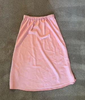 Light pink satin J.Crew midi skirt thumbnail 3