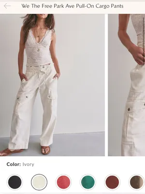 NWOT Free People We The Free Park Ave Pants - ivory - Large thumbnail 9