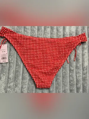 Wild Fable Red Gingham Tie-Side Bikini Bottom — Size XL (16) — NWT thumbnail 3