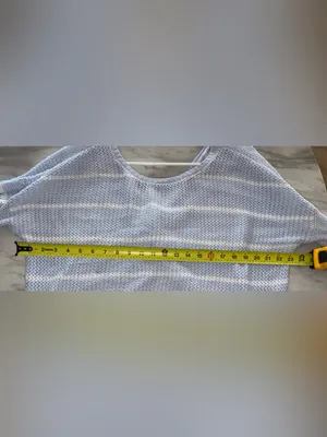 Hollister Sky Blue & White Striped Twist-Back Sweater Large thumbnail 4