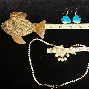 Vintage Whimsical Ocean Treasures: A Collection of Artisan Fish Jewelry thumbnail 3