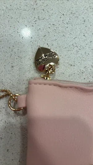 Juicy couture blush pink pouch with gold heart charm thumbnail 3