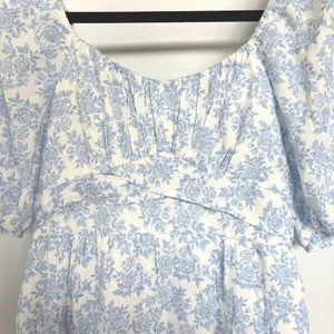 Altar’d State Brianna Blue Babydoll Milkmaid Prairie Tiered Mini Dress Medium thumbnail 4
