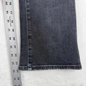 7 For All Mankind Luxe Vintage High‎ Rise Flare Jeans Black 23 Distressed Hem thumbnail 8