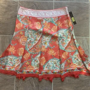 Antonio Melani Santa Fe Poppy Ibiza Silk Skirt Sz 10 NWT thumbnail 5