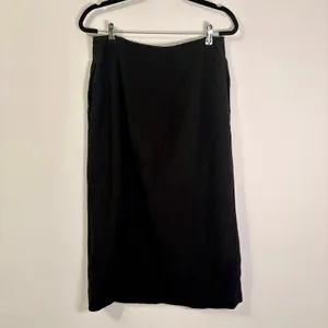 Madewell Black Wrap Button Front Midi Skirt Sz 8 thumbnail 6