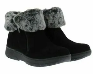 Khombu Jessica suede leather faux fur fall winter black boots sz 7 thumbnail 1