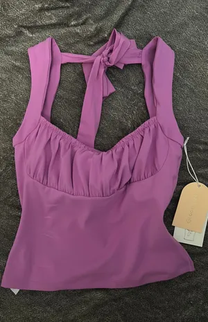 Blogilates Bow Back Tank Purple thumbnail 1