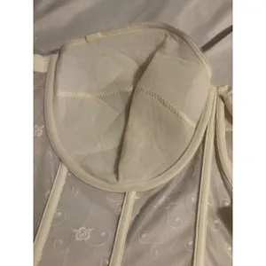 Dominique Ariel Bridal Corset Floral‎ Embroidered Bone White NWT 46DD Coquette thumbnail 5