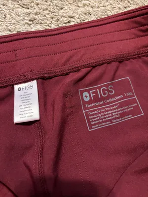 Figs Women's Burgundy Livingston Straight Leg Scrub Pants XXL thumbnail 3