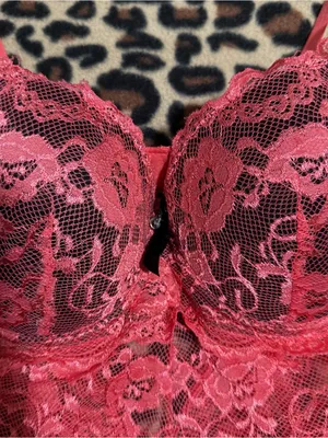 2000s vintage whimsical pink and black lace floral bodysuit thumbnail 4