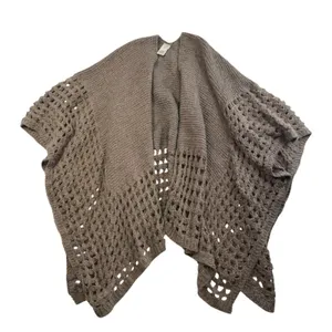 Soft‎ Surroundings OS Sweater Cardigan Knit Shawl Wrap Poncho Boho Brown Cozy thumbnail 1