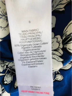 Bed Head Organic Cotton Navy Shadow Blossom Pajama TOP Only thumbnail 6