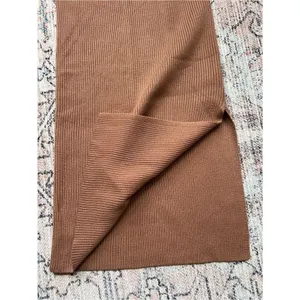 Anrabess NWT Ribbed Mock Neck Bodycon Midi Dress in Brown Size Small thumbnail 12