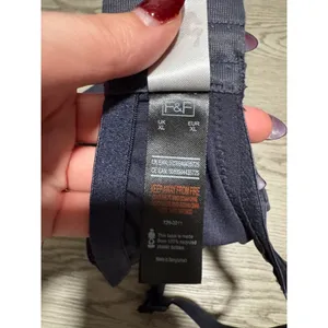 F&F Women's Navy Blue Floral Lace Bralette Wireless Longline Padded Bra XL thumbnail 3