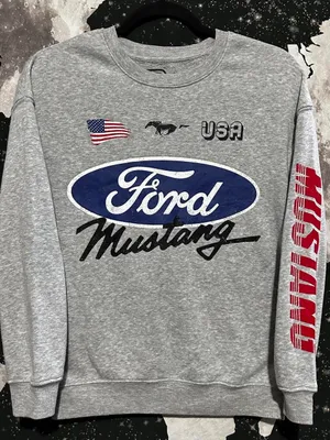 Hybrid Apparel Ford Mustang USA Graphic Crewneck Sweatshirt thumbnail 1