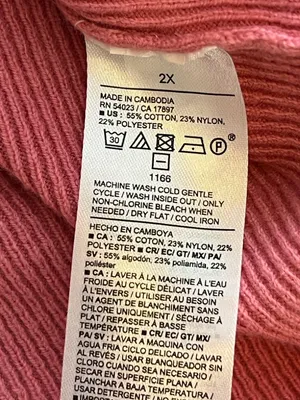 Old Navy Sweetheart Square Neck Pink Ribbed Knit Long Sleeve Top Plus Size 2X thumbnail 5
