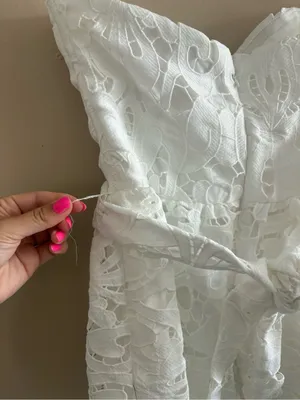 Lulus Majorly Cute White Crochet Lace Strapless Bustier Mini Dress Size Small thumbnail 11