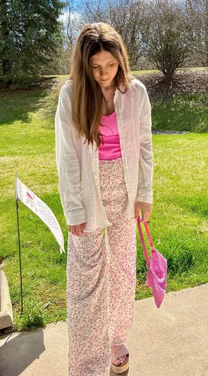 Blue Blush Floral Wide Leg Bottoms thumbnail 4