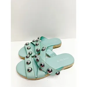 Marc Fisher Sandals Womens Size‎ 6 Green Prisca Crisscross Espadrille Slides thumbnail 5
