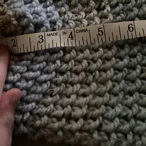 Handmade multicolored knit beanie hat for adults Blue thumbnail 5