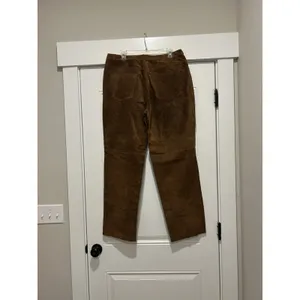 Bagatelle New Vintage 90s Brown Genuine Suede Leather Pants Women’s 16 High Rise Straight thumbnail 6