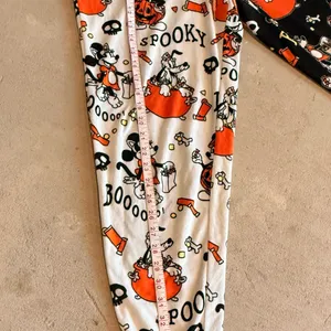 Disney Halloween Mickey Pajama Pants - Black, White, Orange thumbnail 4