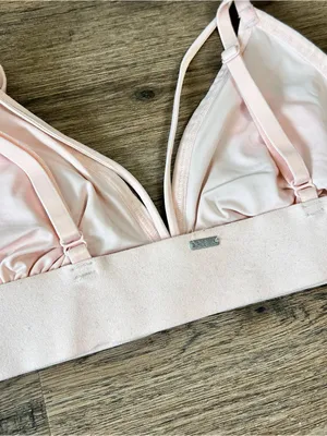 Victoria's Secret PINK| Pale Pink Sheer Triangle Bralette with Neon Floral Embroidery thumbnail 2