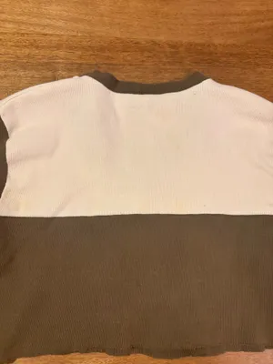 John Galt Brandy Melville Shirt Long Sleeve brown an cream thumbnail 3