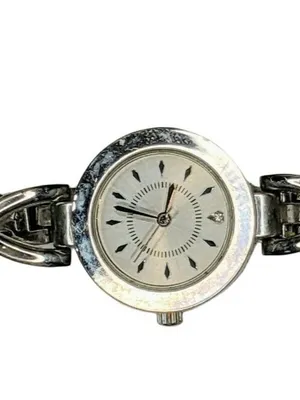 Silver Link Bracelet Womens Watch With Elegant Face & Novelty Band Design A384 thumbnail 3