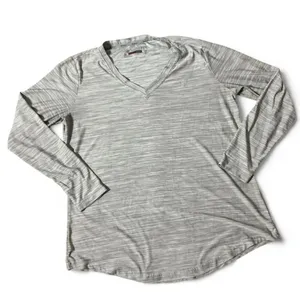 Ariat Women Grey AriatTek Heat‎ Series V-Neck Long Sleeve Performance Top XL thumbnail 1