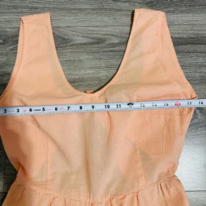 Cottagecore Peach‎ Sleeveless Wide Leg Jumpsuit XS Open Back Tie Pocketed Romper thumbnail 5
